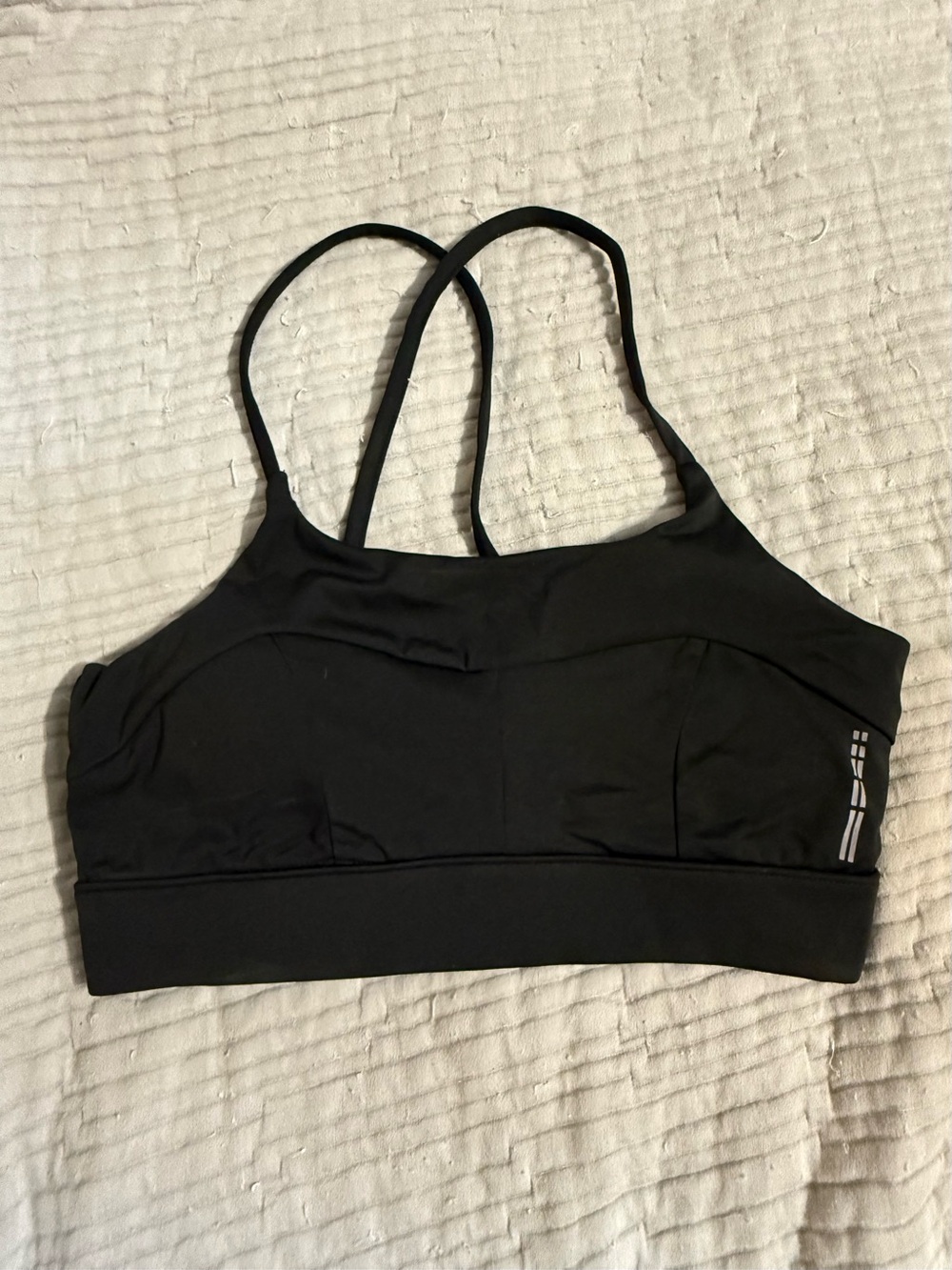 Women's Black Strappy Sports Bra